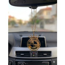 Mikasso Ayna Süsü Bmw Logolu Dikiz Aynası Süsü Şeffaf Pleksi Üzerine Gold Pleksi