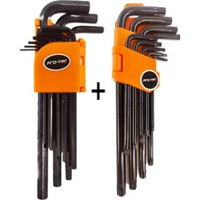 Buççin Online Mağaza Torx & Alyan Seti Profesyonel 2 Set Alyan & Torx Alyan Takım 18 Parça 2 Set