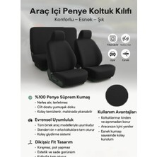 Mikasso Volkswagen Phaeton ile Uyumlu Kaliteli Oto Penye Servis Kılıfı - Oto Koltuk Kılıfı 4 Parça Siyah Pen
