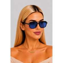 Bappir Renkli Cam Uv Korumalı Kadın Güneş Gözlüğü Mavi