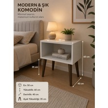 Zelmira Başucu Yan Sehpa Komodin Ergonomik Komodin