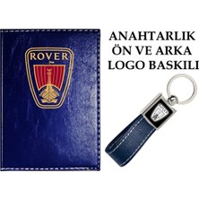 Mikasso Rover Logolu Lacivert Ruhsat Kabı ve Rover Logolu Anahtarlık