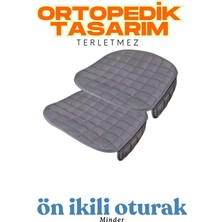 Mikasso Antrasit Kadife Yüzeyli Ön Ikili Araba Oturak Minderi – Kaymaz, Evrensel Uyumlu Konforlu Tasarım Kum