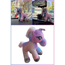 Mikasso Minik Boynuzlu At Yol Arkadaşın! 15 cm Sevimli Unicorn Pony Pelüş Araç Içi Torpido Aksesuar