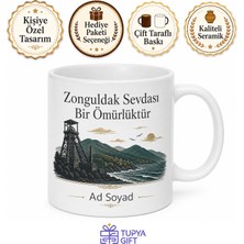 Tupya Gift Zonguldak Memleket Temalı Kişiye Özel Baskılı Kupa Bardak Hediye