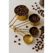 Empressco 4'lü Metal Saplı Gold Touch Premium Ölçü Kaşık Seti, Şık ve Dayanıklı