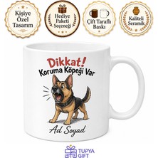 Tupya Gift Havlayan Köpek Çizimli Dikkat Koruma Köpeği Sadık Dost Kupası Hediye Bardak