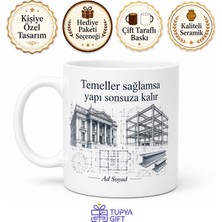 Tupya Gift Inşaat Mühendisine Hediye Mimari Çizim Temalı Kupa Bardak Özel Tasarım