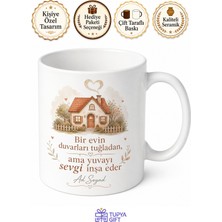 Tupya Gift Yeni Ev Hediyesi Kişiye Özel Ev Temalı Baskılı Kupa Bardak Hediyelik