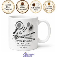 Tupya Gift Dedektif Gizem Çözücü Baskılı Kupa 300ML Beyaz Porselen