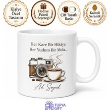 Tupya Gift Kahve ve Fotoğraf Aşkı Yazılı Kupa Bardak Özel Tasarım Hediye