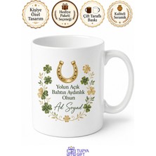 Tupya Gift Isme Özel Uğurlu Olsun Yazılı Kupa Bardak Hediye Özel Tasarım Porselen Mug