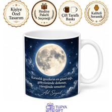 Tupya Gift Dolunay Temalı Özel Tasarım Baskılı Kupa Bardak Hediye Porselen Mug