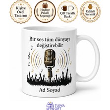 Tupya Gift Şarkıcı Mikrofon Sesi Kalabalıklara Şarkı Söyleyen Vokal Kupa Bardak Hediye
