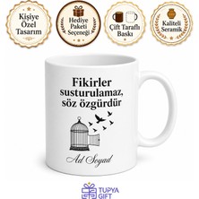 Tupya Gift Sansüre Karşı Özgür Fikirler Kupa Düşünce Özgürlüğü Hediye Bardak