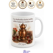 Tupya Gift Semaver Başında Sohbet Temalı Kupa Bardak Hediye Porselen Mug