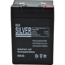 Gold Silver GS-2621 Fenere Uyumlu Akü 4V8AH Akü Goldsilver GS2621 Uyumlu Akü 4 Volt 8AMPER Bakımsiz Kuru Tip 4V8AH Akü El Feneri