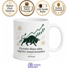 Tupya Gift Ekonomi Borsa Finans Kupa Boğa Piyasası Grafik Ekonomist Hediye Bardak