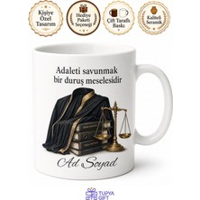 Tupya Gift Avukat Cübbe Dava Dosyası Adliye Savunma Temalı Porselen Kupa Bardak Hediye