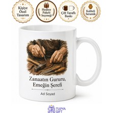 Tupya Gift Ayakkabı Tamircisi Emektar Eller Baskılı Kupa - Hediye Bardak