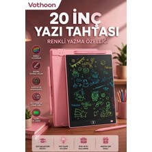 Hobilinka 20 Inc Renkli LCD Grafik Dijital Kalemli Çizim Tableti Yazı Tahta Not Yazma Eğitim Tableti Pembe