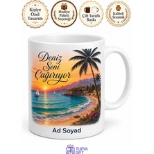 Tupya Gift Antalya Deniz Güneş Temalı Kişiye Özel Kupa Bardak Hediye