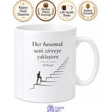 Tupya Gift Kişisel Gelişim Kitabı Severlere Başarı Merdiveni Motivasyon Kupa Bardak Hediye