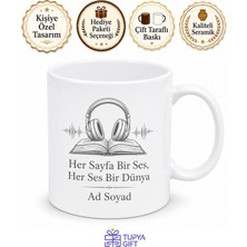 Tupya Gift Audiobook Sever Yazılı Baskılı Kupa Bardak Sesli Kitap Hediye