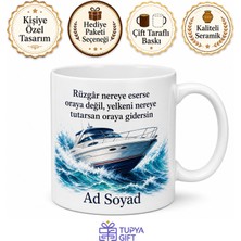 Tupya Gift Sürat Teknesi Temalı Baskılı Kupa Bardak Hediye Deniz Motorsporları Özel Tasarım