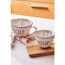 Empressco 2'li Porselen Ölçü Bardağı Seti, 250ML ve 500ML, Şık ve Kullanışlı