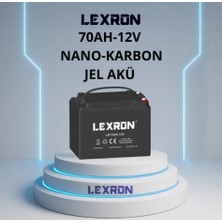 Lexron 70AH-12V Jel Akü Elektrikli Araç Aküsü Nanokarbon