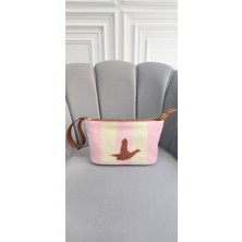Pazarvia Shop Çizgi Detay Renkli Clutch