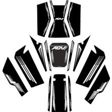 Honda Adv 350 2023 2025 Siyah Tank Pad Set 15 Parça