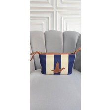 Pazarvia Shop Çizgi Detay Renkli Clutch