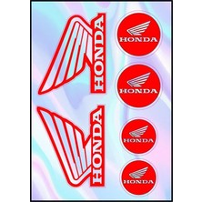 Tutgun Motor Hologram Honda Sticker Kırmızı