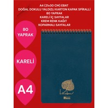 Keskin Color Kareli A4 (21X30 Cm) 80 Yaprak Karton Kapak Spiralli Krem Renk Sayfalar Üstten Açılır Linden