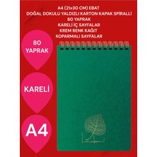 Keskin Color Kareli A4 (21X30 Cm) 80 Yaprak Karton Kapak Spiralli Krem Renk Sayfalar Üstten Açılır Linden