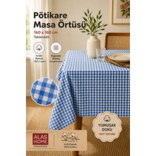 ALAS Mavi Piknik Bahçe Balkon Masa Örtüsü 160 x 160