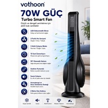 İlk El Grup Turbo Smart Akıllı Fan LED Ekranlı Kumandalı 90° Hareketli Serinletici Soğutucu Kule Tipi Vant