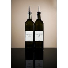 Empressco 1l Yeşil Zeytinyağı ve Ayçiçek Yağı Şişe Seti, Kaliteli Dolum