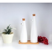 Empressco Bambu ve Porselen Yağlık Seti, Şık ve Kullanışlı 2'li 240 ve 300 ml