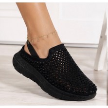 N Napa Shoe NP.9557.SİYAH Taşlı Napa Shoe Siyah Taşlı Kadın Sandalet / Sabo Terlik