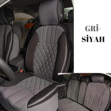 ARW Dacia Logan Uyumlu Lüks Oto Koltuk Minderi Iron Gri Siyah