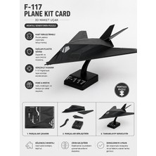 Memania Co F117 Plane Kit Card Birleştirmeli 3D Maket Uçak Sağlam Plastik Gövde Hobi Oyuncağı