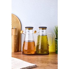 Empressco Şık Ahşap Yağlık Seti 2'li, 900ML, Modern Tasarım