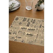 Grafiklas Tek Kullanımlık Amerikan Servis 4’lü - Eski Gazete Sayfası Temalı 42X30 Retro Tasarım