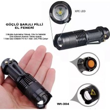 Ethab Ticaret Mini Güçlü Şarjlı Pilli El Feneri WT-304