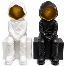 Dekoratif Polyester Oturan Astronot Biblosu ALK5302 Midastech