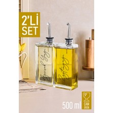 Empressco Paslanmaz Kapaklı Cam Yağlık ve Sirkelik Seti, 2'li, 500 ml