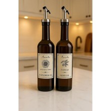 Empressco Amber 2'li 750 ml Cam Zeytinyağı ve Sıvı Yağ Şişesi Seti